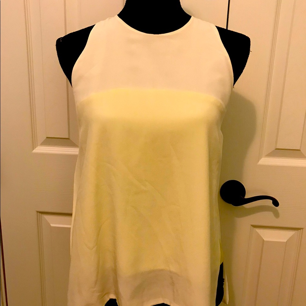 Line and Dot T back tank w zipper back